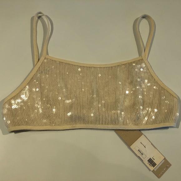 Chan Luu Cream Sequin Bralette - Picture 1 of 2